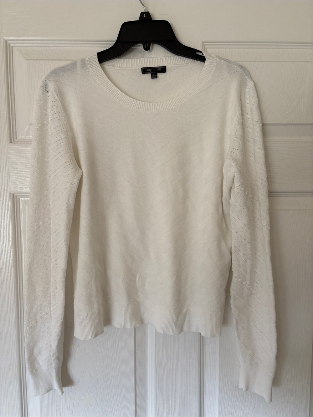 Ivory Crew Neck Knit Sweater